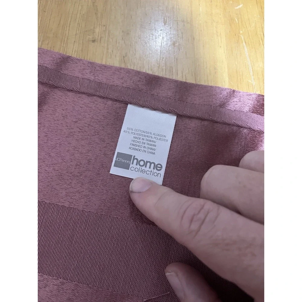 JCPenney Scalloped Pinch Valance Merlot Damask Striped‎ 80x17